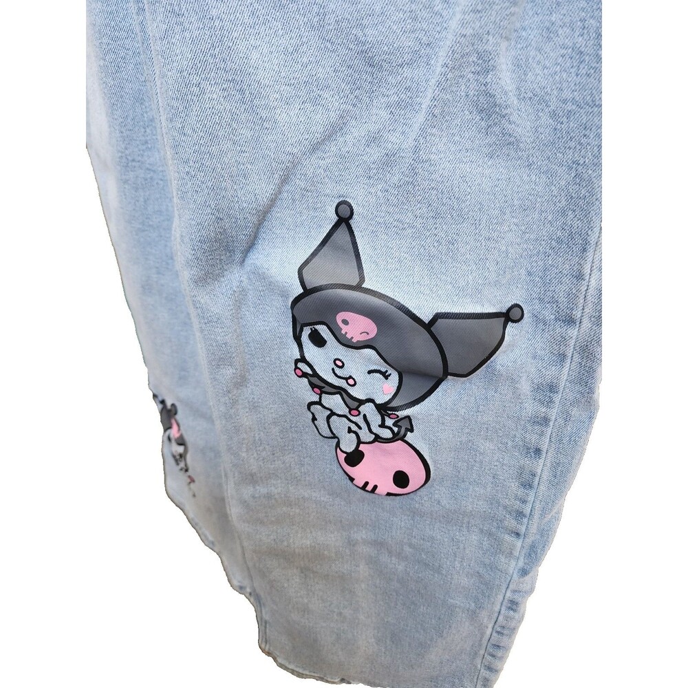 Kuromi Sanrio Wide Leg Jeans Size 3 Grunge Anime Baggy Skater